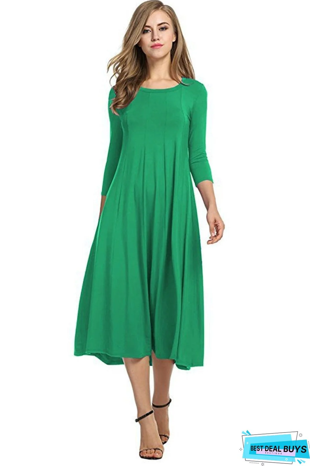 Casual Long Sleeve Pockets Casual Dress