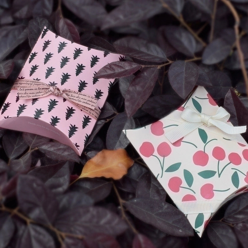 Creative Gift Jewelry Packaging Pillow Small Packaging Folding Candy Color Box