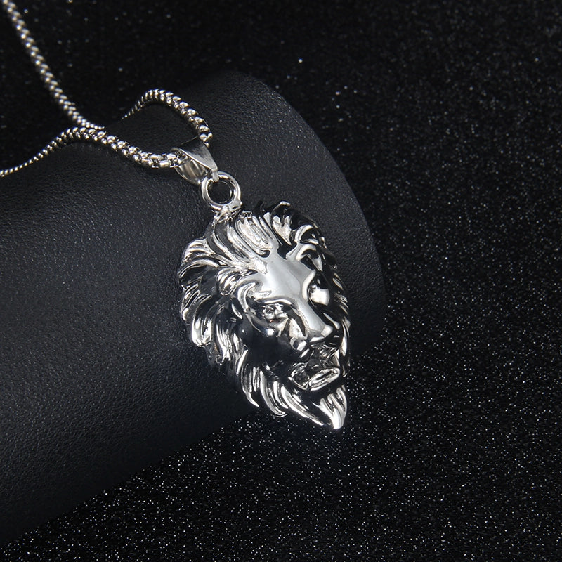 Colorful Lion’s Head Stainless Steel Necklace