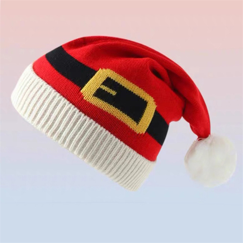 Christmas Santa Claus Inspired Cozy Knit Beanie Hat elevenforest