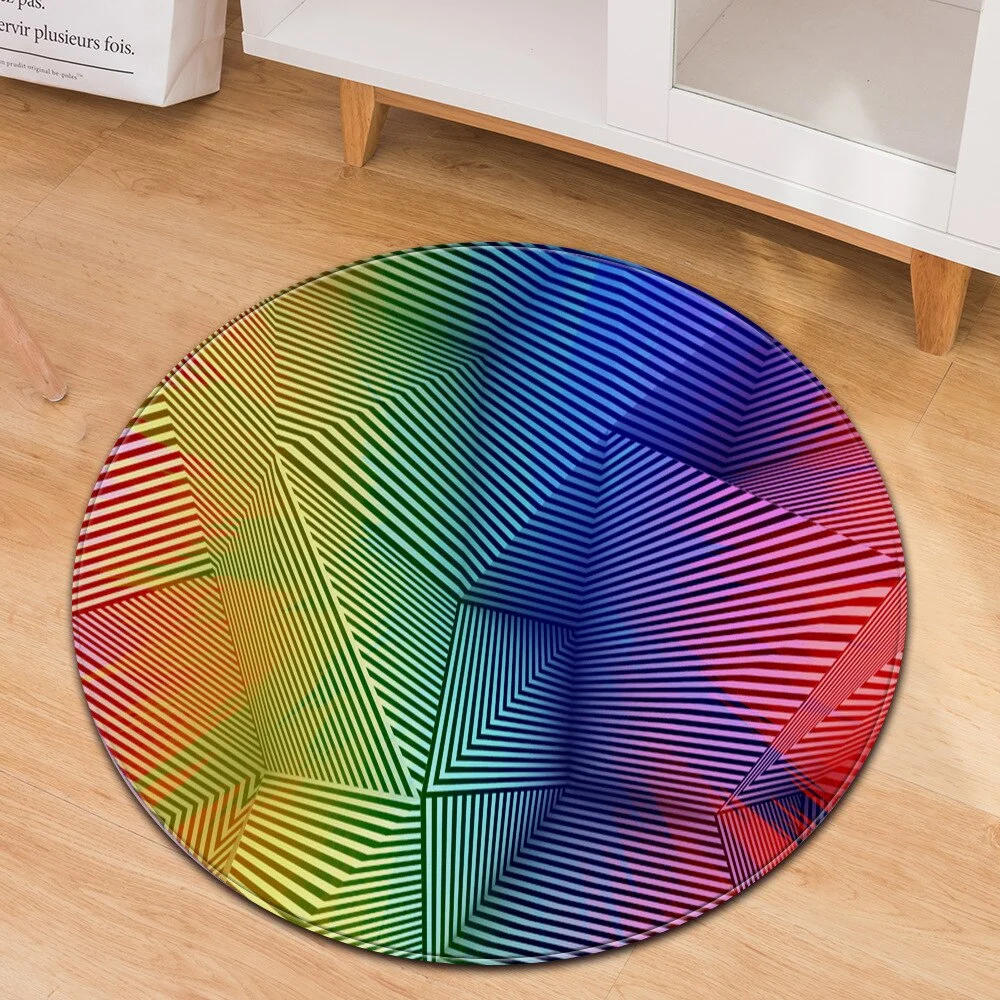 Modern Round Carpet Computer Chair cushion Kids Room Carpet 3D Printing Bedroom Floor Bedside Mat Living Room  Decoration Rug