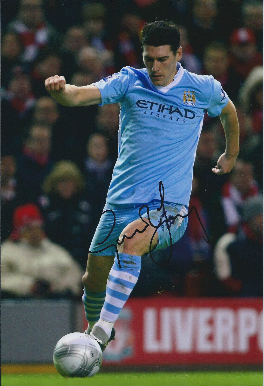 Gareth BARRY SIGNED Autograph 12x8 Photo Poster painting AFTAL COA Man City Authentic Genuine