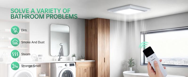 Product Introduction of Bathroom Exhaust Fan with LED Light 110 CFM High-Power Ventilation for Moisture Control Energy Efficient Bathroom Ceiling Exhaust Fan 1.0 Sone, Easy Installation Ventilator 6