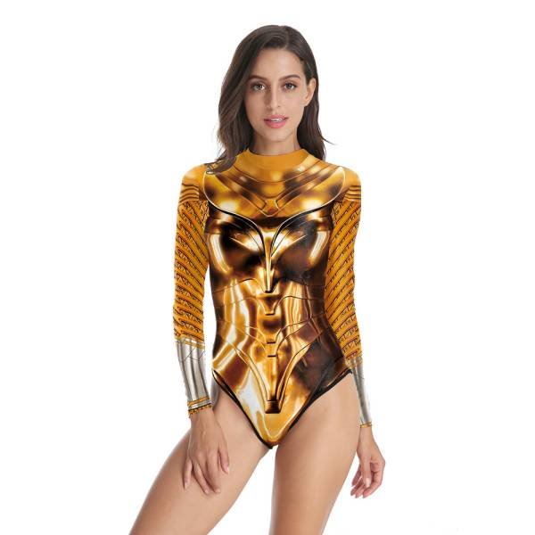 Womens Wonder Woman Cosplay Bodysuit Halloween Costumes-elleschic