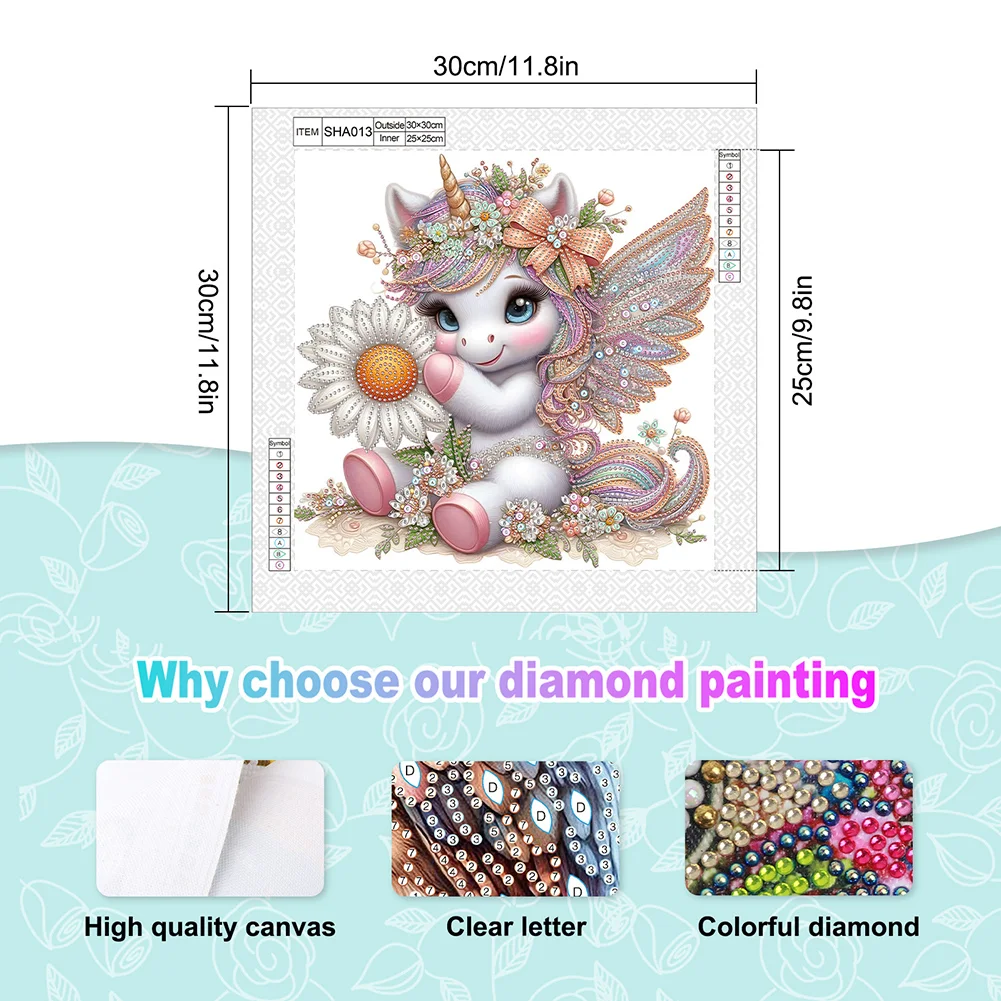 Diamond Painting - Partial Special Shaped Drill - Unicorn(Canvas|30*30cm)