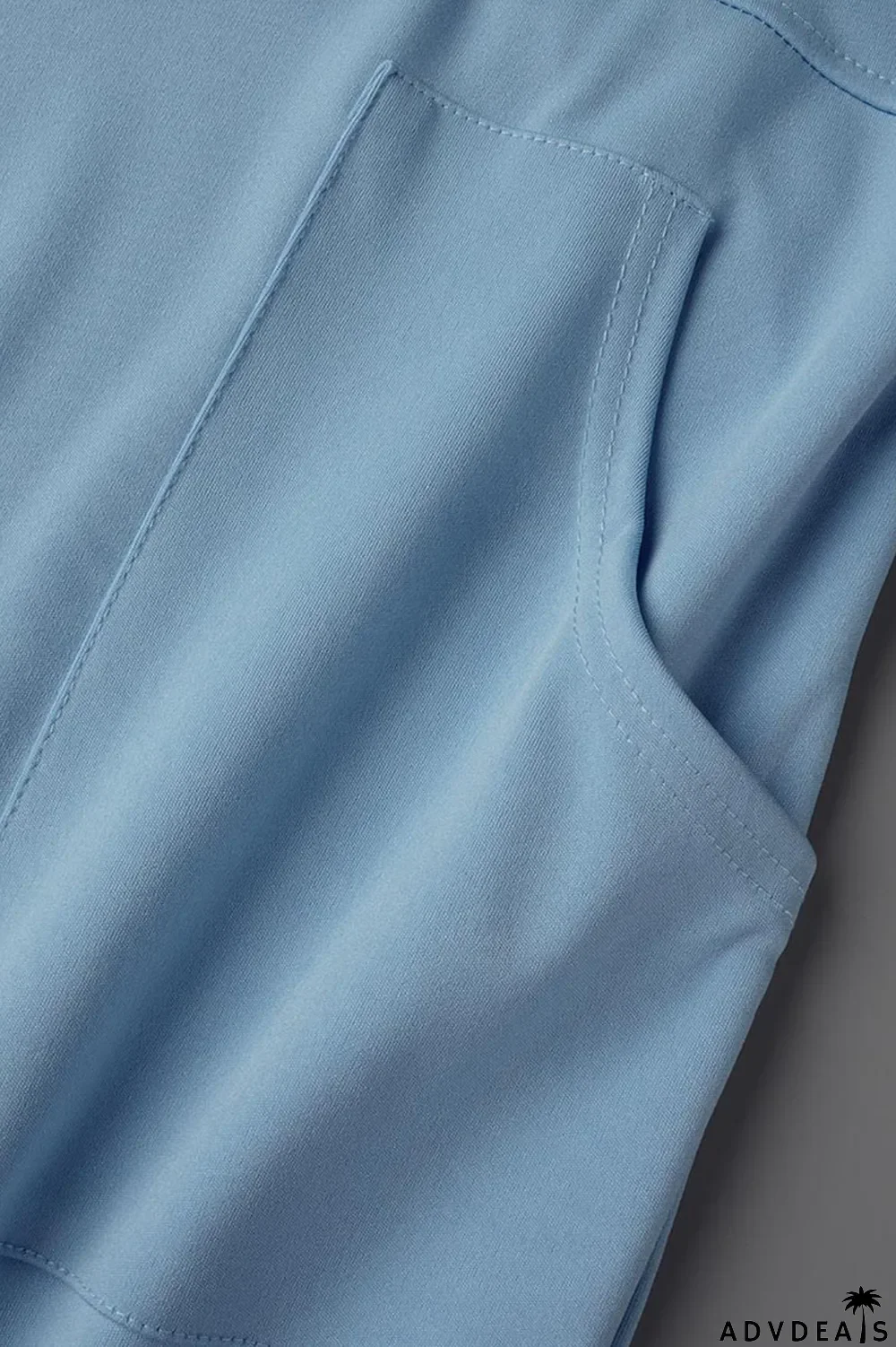 Rose Red Casual Solid Split Joint V Neck Straight Jumpsuits