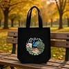 Premium DIY Green Peacock Canvas Tote Bag Embroidery Kit with Hoop Frame 32x37cm