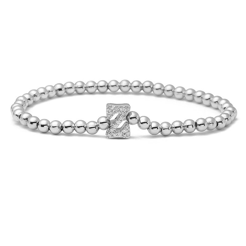 Vintage Style Minimalist Classic Style Letter Copper Zircon 18K Gold Plated Inlay Bracelets