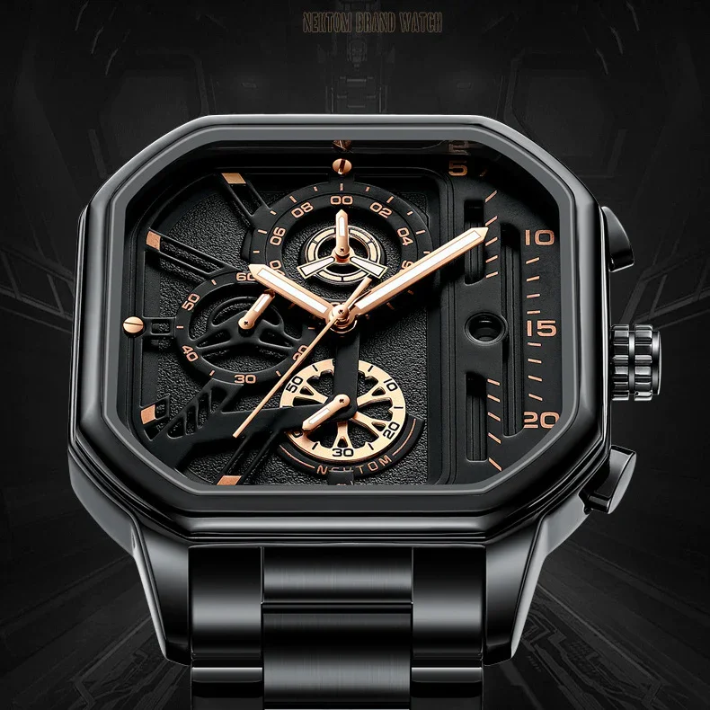 Luminous Waterproof Steel Band Watch Male