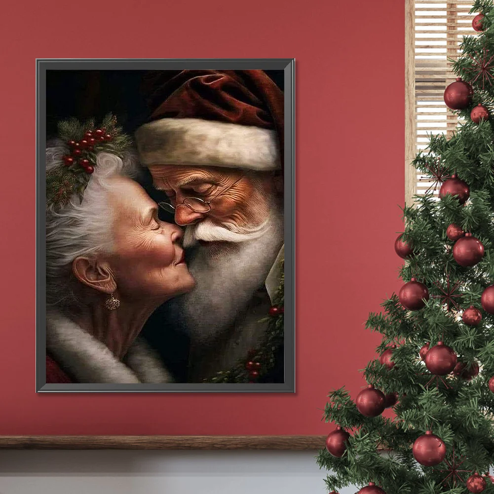 Diamond Painting - Full Square Drill - Xmas Old Couple(Canvas|30*40cm)