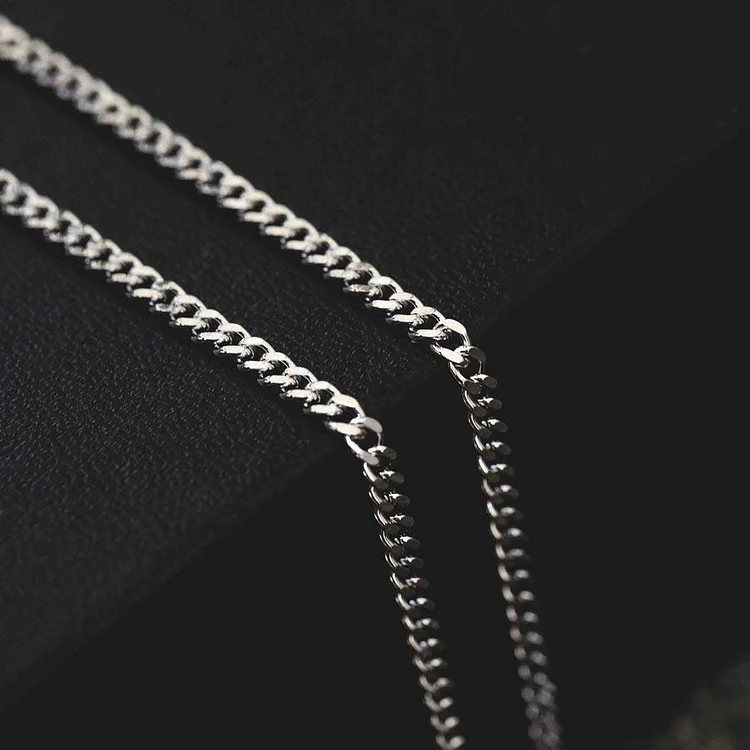 2.5MM 14k White Gold Plated Micro Cuban Chain-VESSFUL