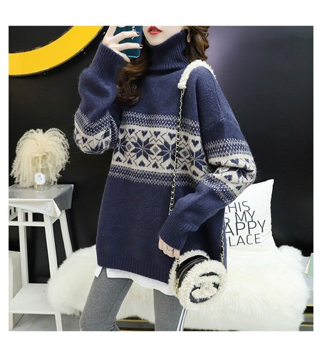 Winter Turtleneck Bottoming Shirt Thick Warm Pullover Women Sweaters