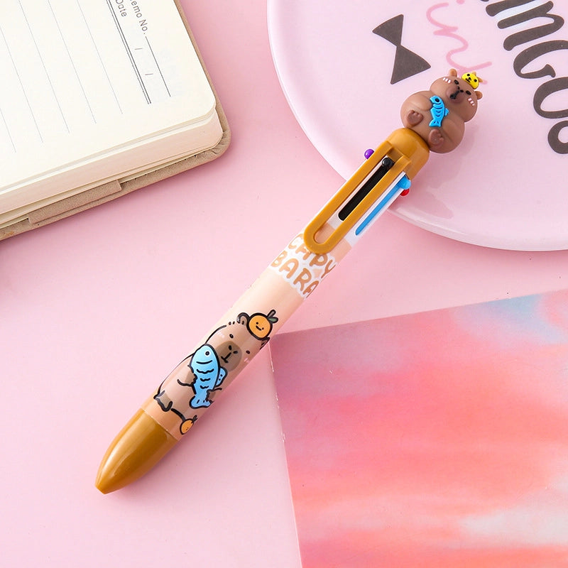 1 Piece Capybara Learning Daily Plastic Soft Glue Cute Ballpoint Pen