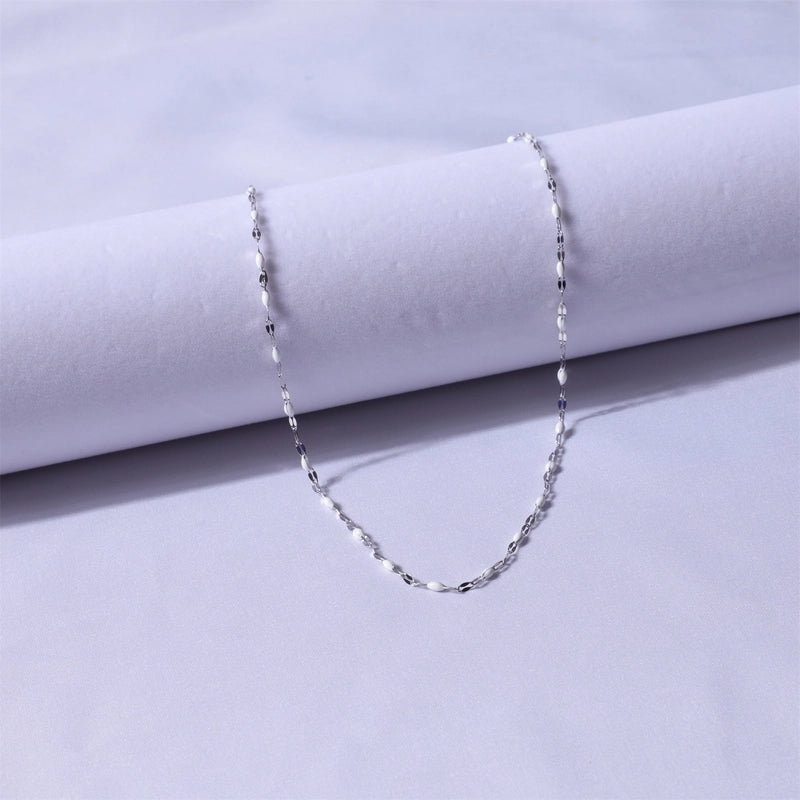 Sweet Color Block Titanium Steel Enamel Necklace