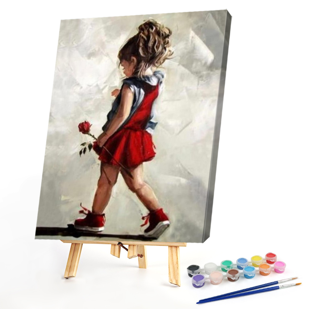 

40*50CM - Paint By Numbers - Red Skirt Girl, 501 Original