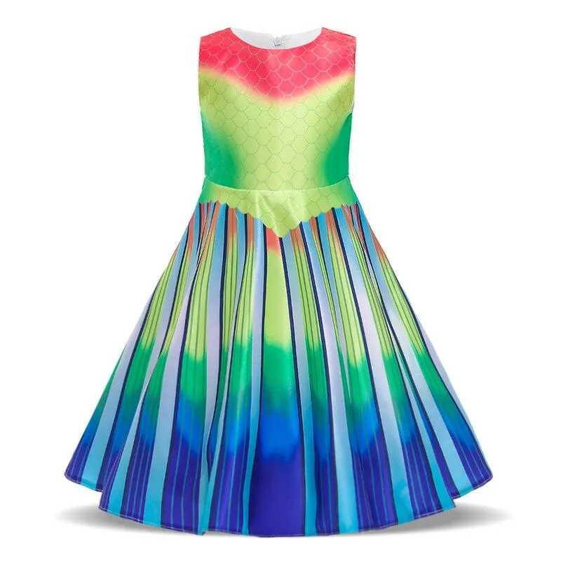2021 Summer Sequins Fish Dress Girl Clothes Kids Dresses For Girls Children Ball Gown Evening And Party Princess Dress Mermaid