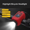 Bicycle light road bike high decibel horn light outdoor cycling waterproof USB lighting mountain bike front light bell