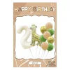 Retro Cream Caramel Cartoon Bunny Bear 0 - 9 Numbers Latex Aluminum Film Balloons Flags Package Kids Birthday Party Decors