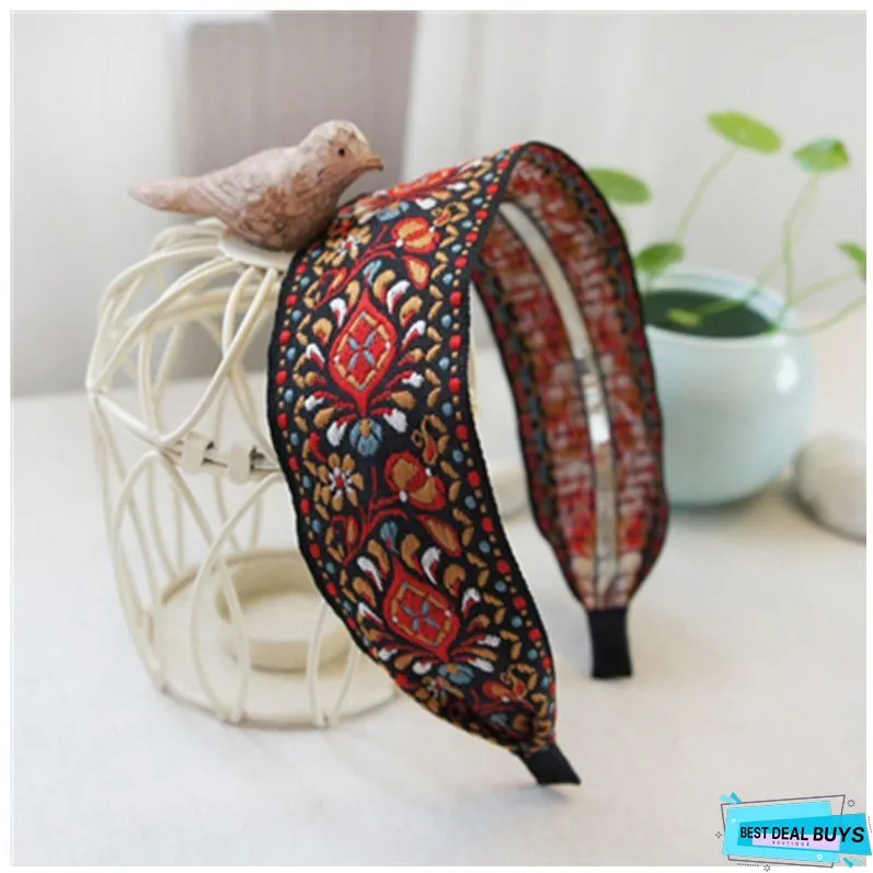 National Embroidery Fabric Hairband Headband
