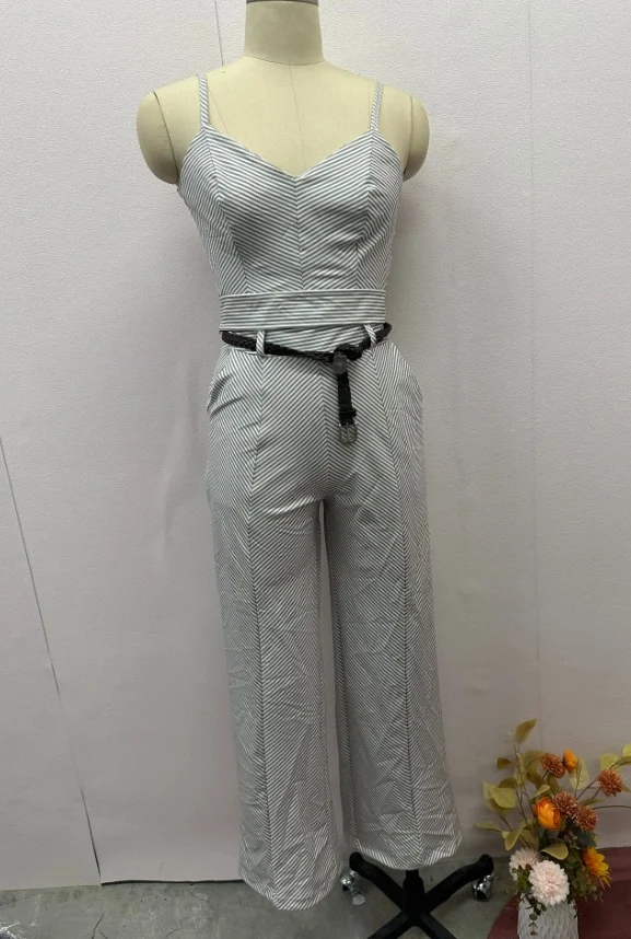 Ueong Ueong Summer New Women's Fashion Cord High Waist Trousers Casual Two-Piece Set