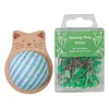 Cute Cat Pin Cushion Kit with 80 Craft Positioning Pins Needle Holders Wooden Base Adorable Pincushion for Quilting Needlepoint DIY Projects