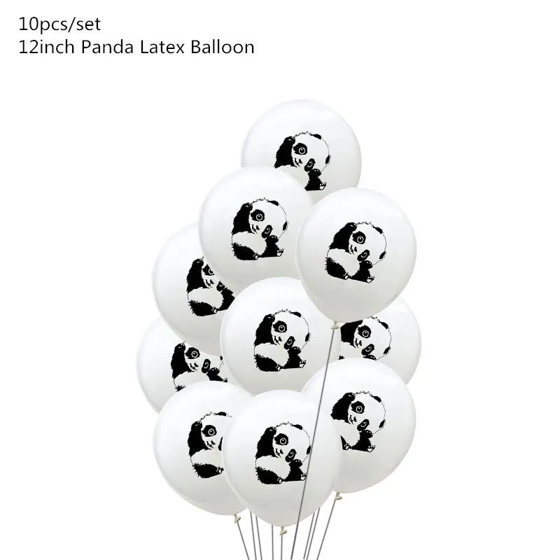 Cartoon Panda Theme Birthday Party Decorations Disposable Tableware Sets Plate Napkin Panda Party Balloon Baby Shower Favors