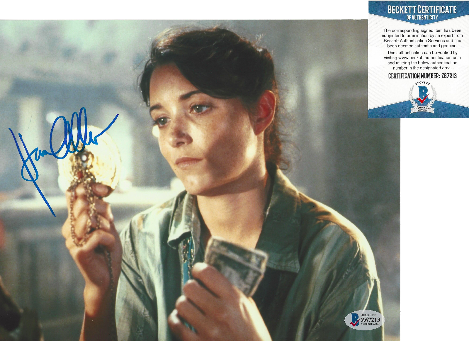 KAREN ALLEN SIGNED 'INDIANA JONES' 8x10 MOVIE Photo Poster painting K ACTRESS BECKETT COA BAS