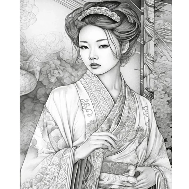 Retro Woman 40*50CM(Canvas) Full Round Drill Diamond Painting gbfke