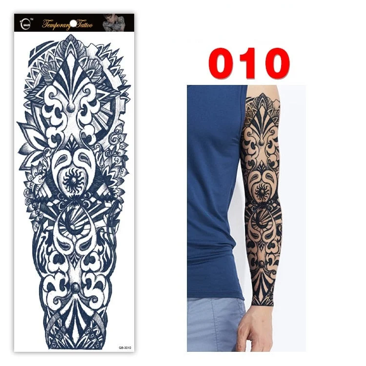 Full Arm Series Temporary Tattoo Full Arm Tattoo Sticker Lasting Waterproof Sweat Flower Arm Full Arm Tattoo Big Picture Sticker
