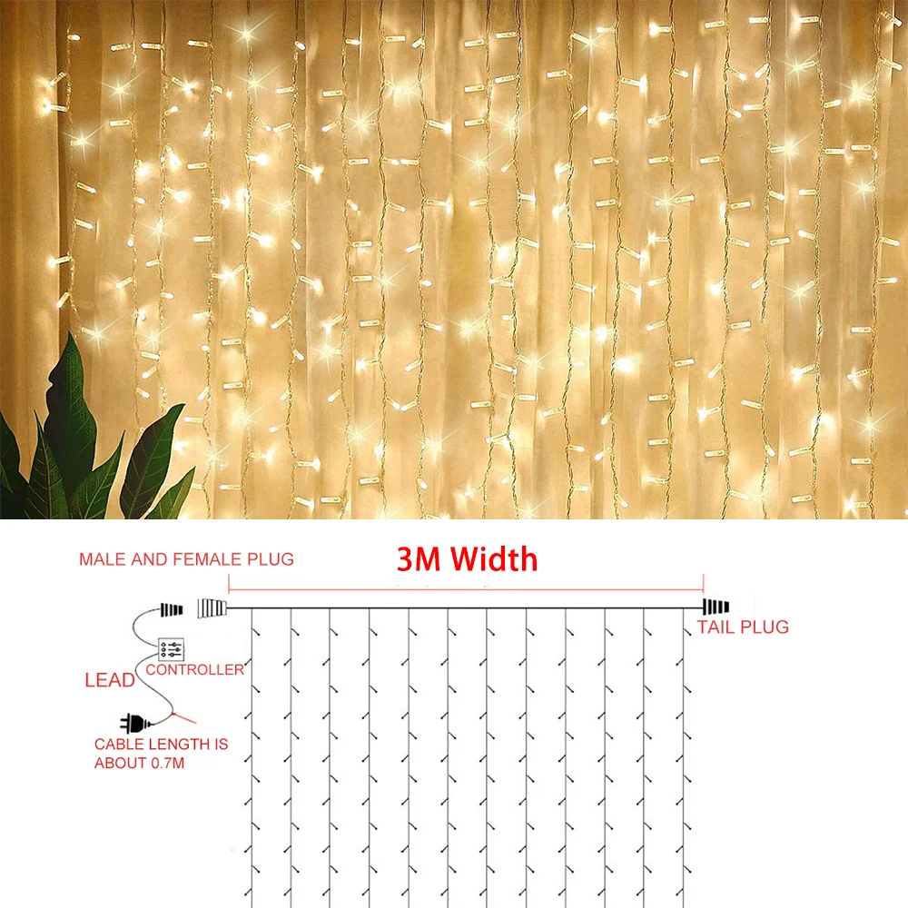 Christmas curtain lights wedding room garden