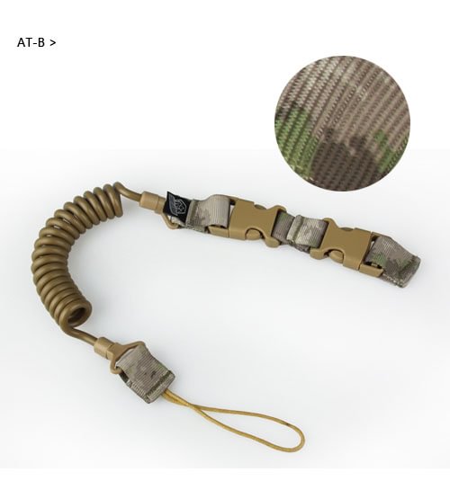 Tactical Pistol Lanyard Retention Coil Security Leash Sling with Quick Release for Basic Belt Loop