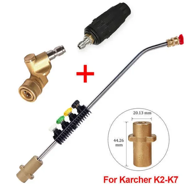 New High Pressure Washer Metal Jet Adjustable Sprayer Lance Extend Rod Gun With Quick Nozzle Tips For Karcher K Series