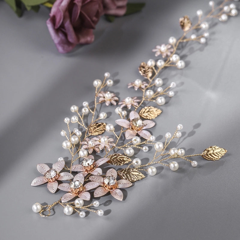 Elegant Bridal Women’s Flower Alloy Diamond Insert Comb