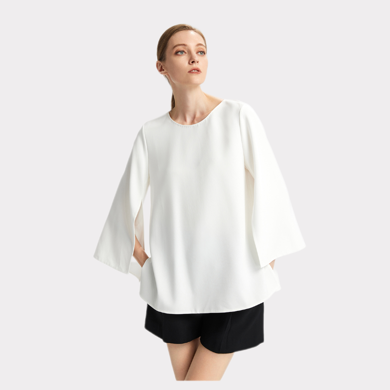 Special Slit Design Women's Silk Blouse REAL SILK LIFE