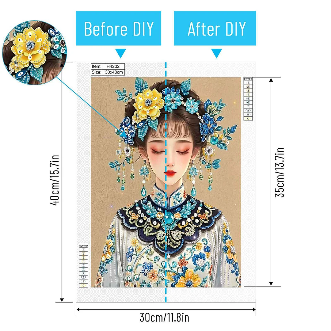 Diamond Painting - Partial Special Shaped Drill - Elegant Lady(Canvas|30x40cm)