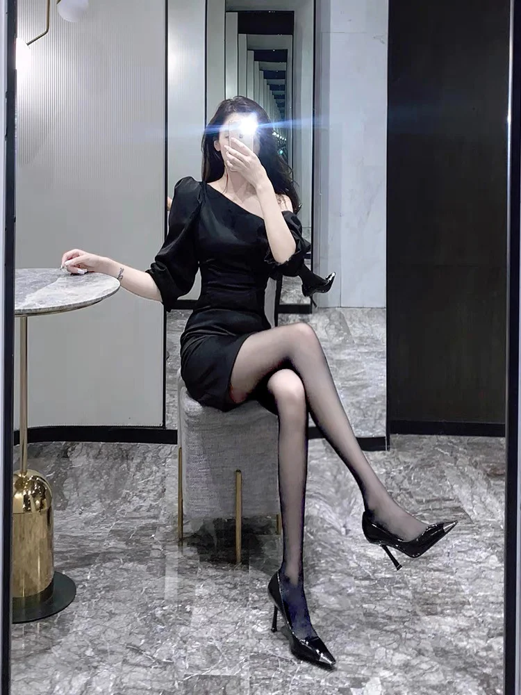 Breakj Breakj ~~ Sexy High Heels Black Fine Heel Back Empty Single Shoes Head Sandals