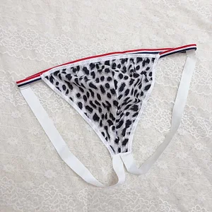 Sexy leopard print men's bag ice silk thong