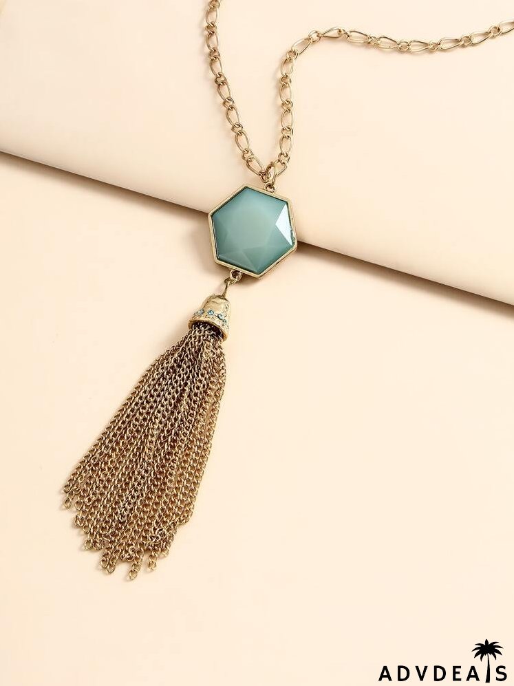 Chain Tassel Decor Necklace