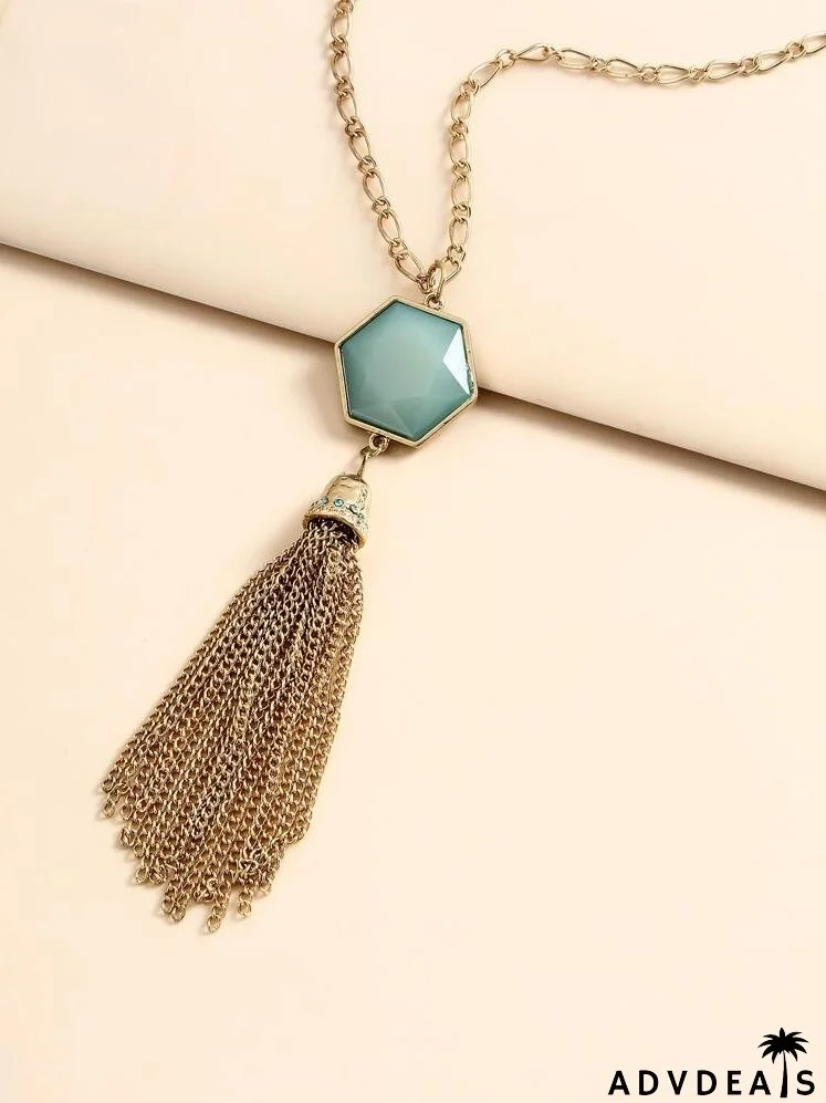 Chain Tassel Decor Necklace