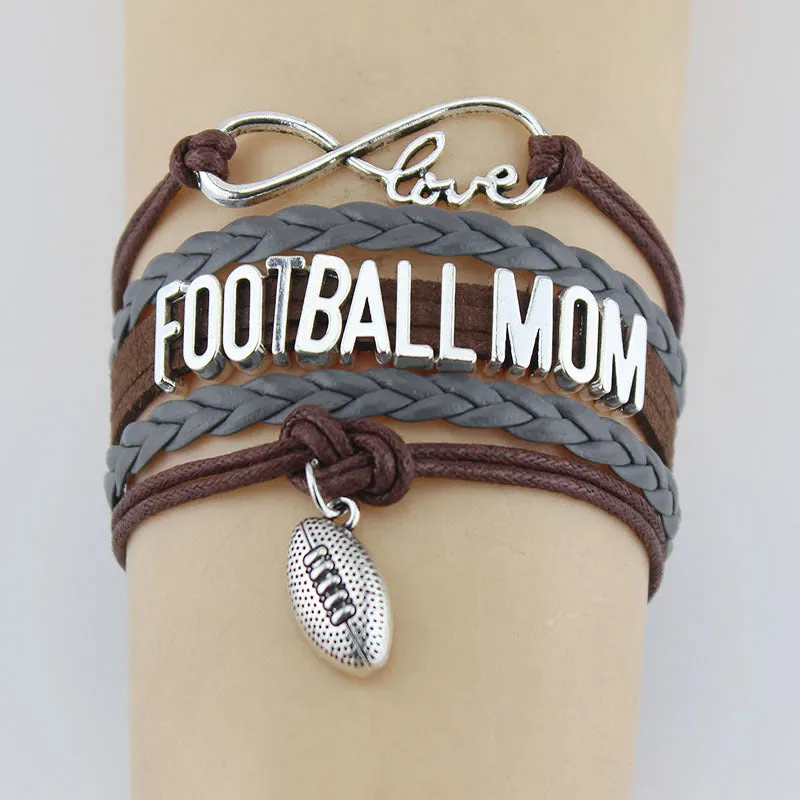 Football Mom/Grandma Multi-Layered Rope Braided Bracelet