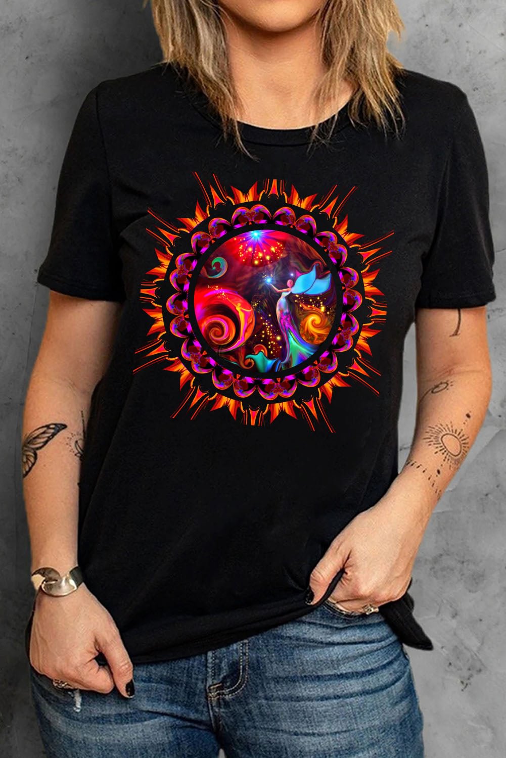 Angel Wings Reiki Phoenix Rising Universe Psychedelic Mandala Fairy Art Chakra T-Shirts