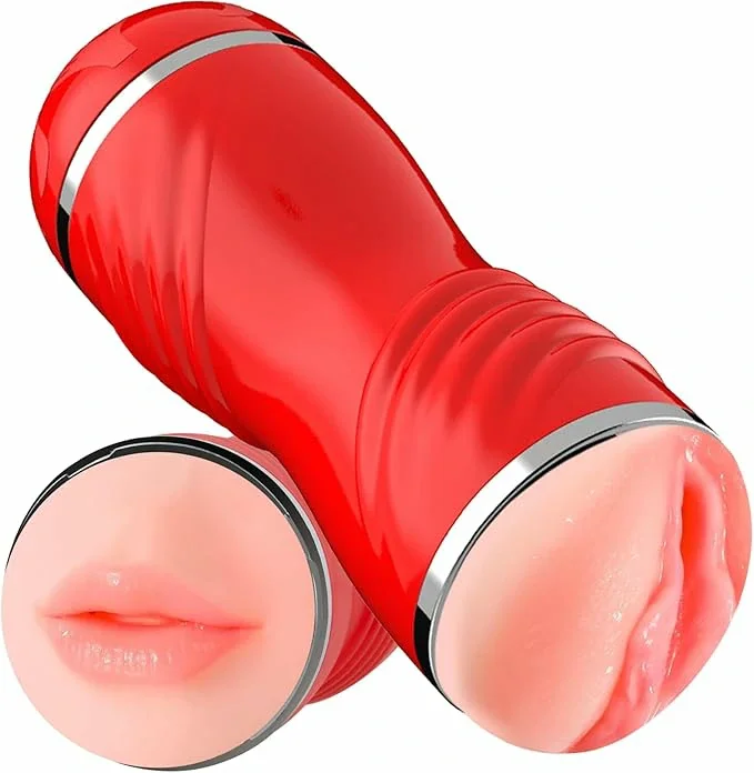 2in1 Male Masturbators, Double-Side Pocket Toy, Silicone Hand Free Stroker Sex Toy for Masturbation