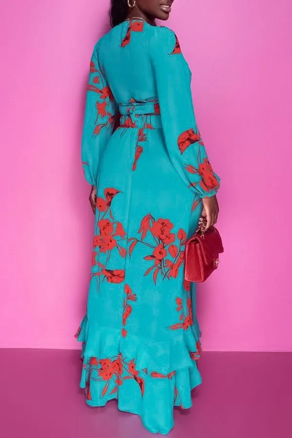 Floral Net Detail Skirt Set