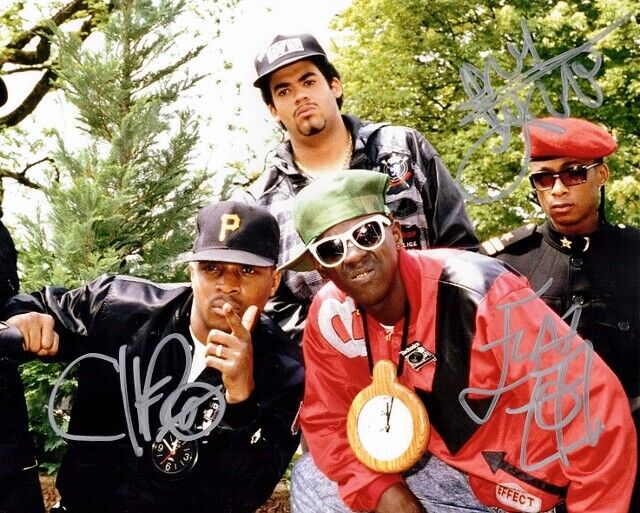 Flavor Flav, Chuck D, and Professor Griff Signed Public Enemy 8x10 inch Photo Poster painting