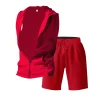 Men's Loose-Fit Casual Hooded Vest And Shorts Athletic Set by Inlyline