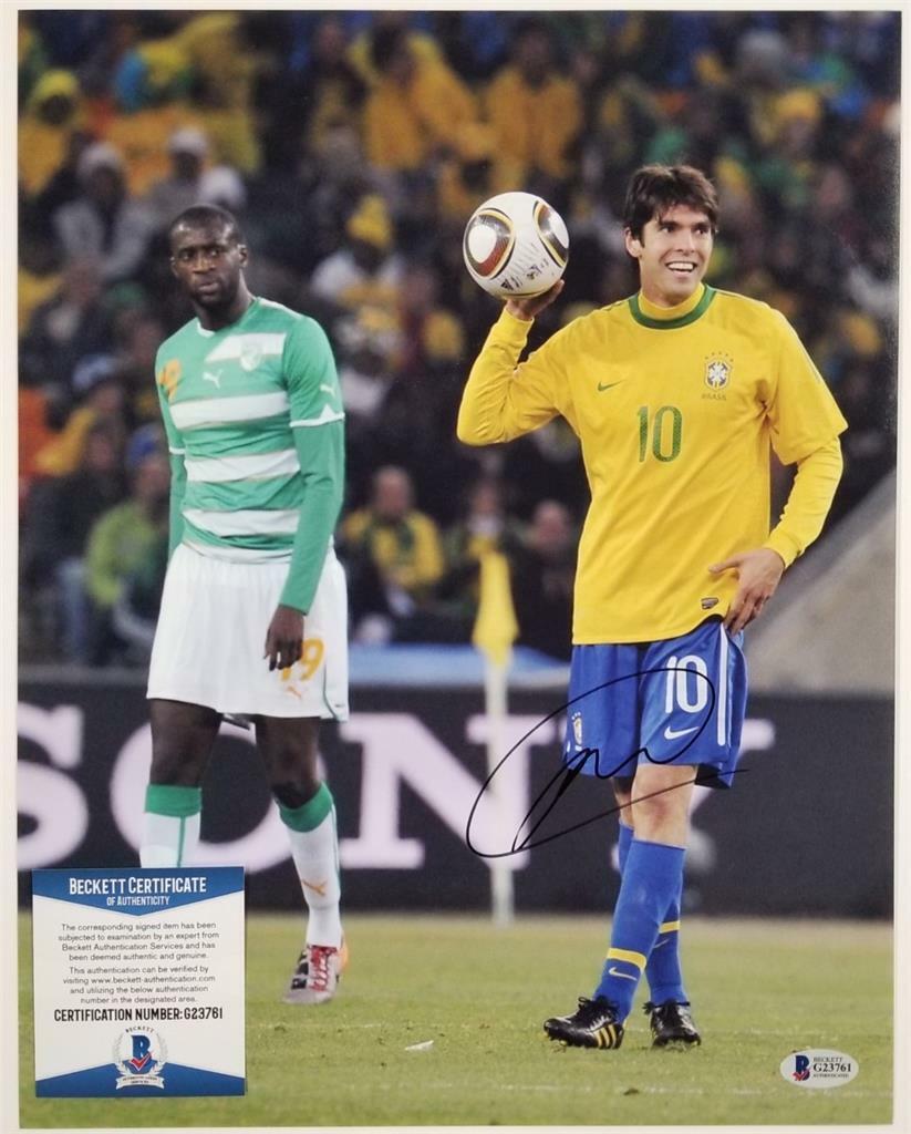 RICARDO KAKA Signed 11x14 Photo Poster painting Autograph Team Brazil B ~ Beckett BAS COA