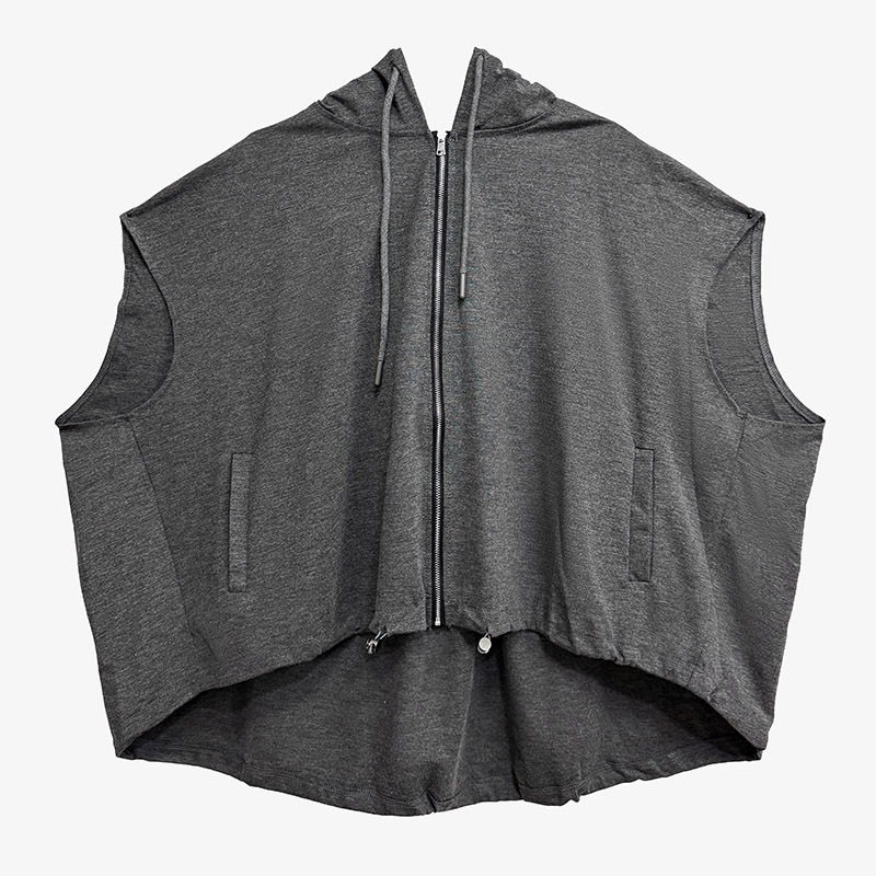 Classic Solid Color Hooded Sleeveless Vest