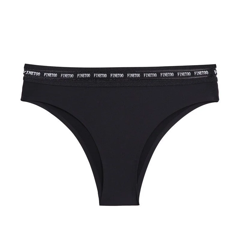 FINETOO M-XL Women Seamless Underwear Low Waist Brazilian Panties Ladies G-string Underpants Hollow Out Waist Thongs Lingerie