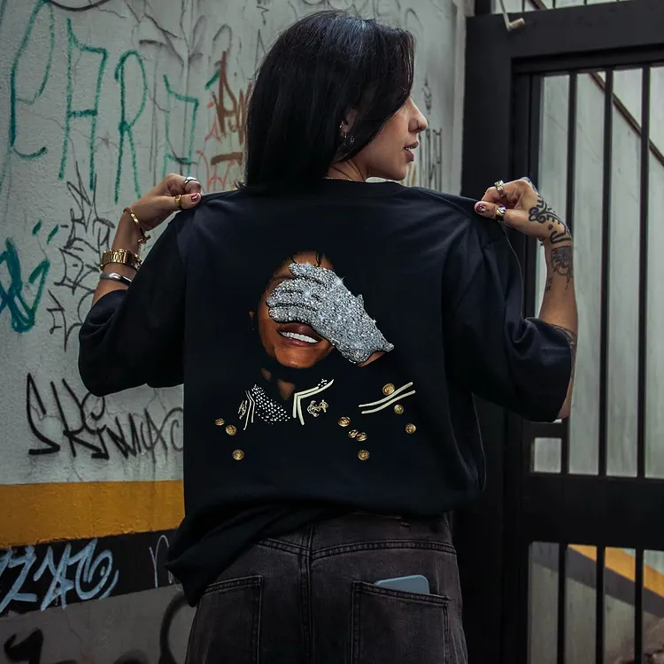 MJ Gloved Hand Graphic Printed Women's T-shirt