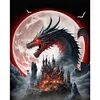Castle And Dragon In Moonlight-11CT Stamped Cross Stitch 40*50cm/15.75*19.69in